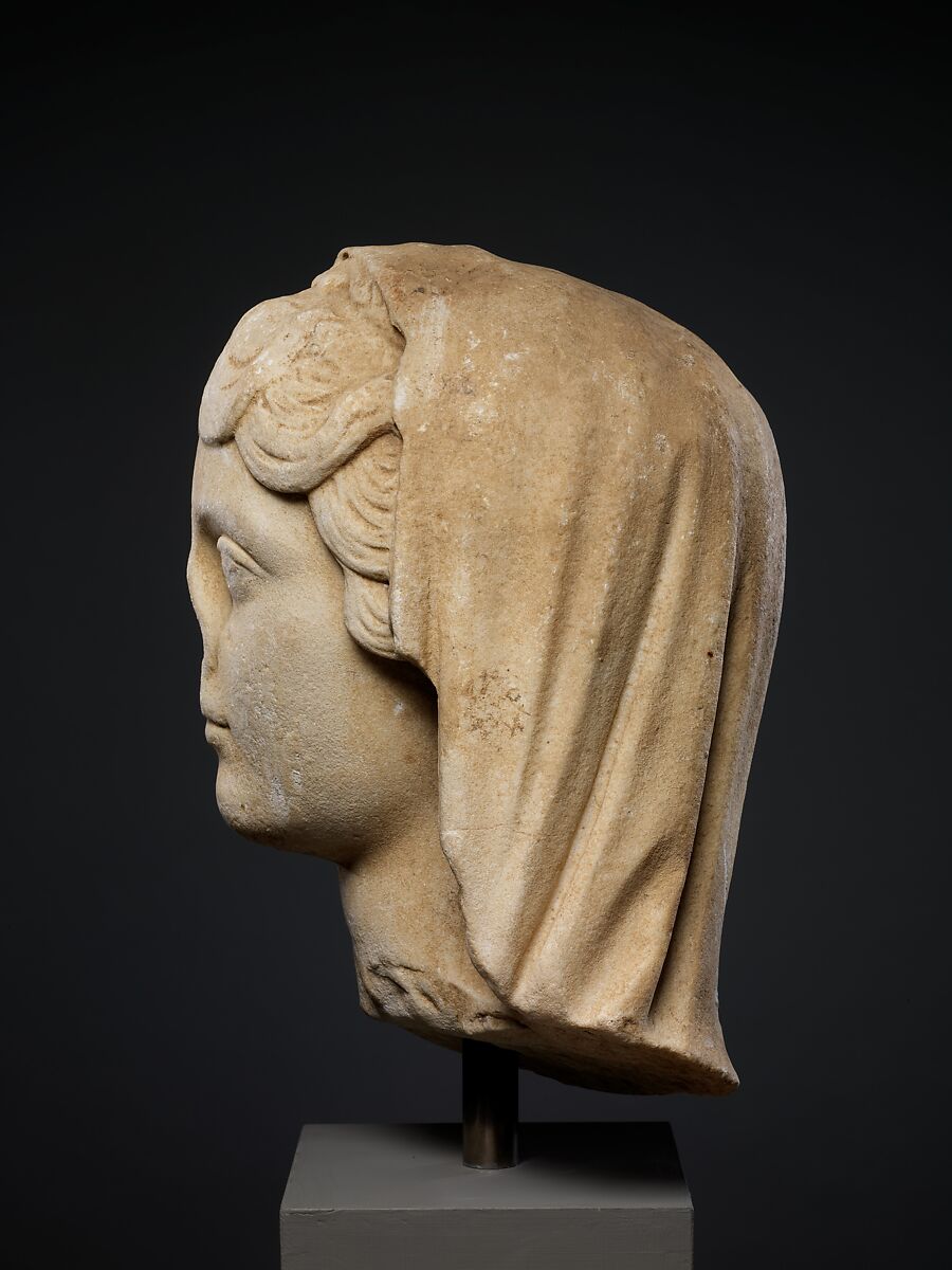 Marble portrait of the Empress Faustina the Younger, wife of the emperor Marcus Aurelius, Marble, Roman