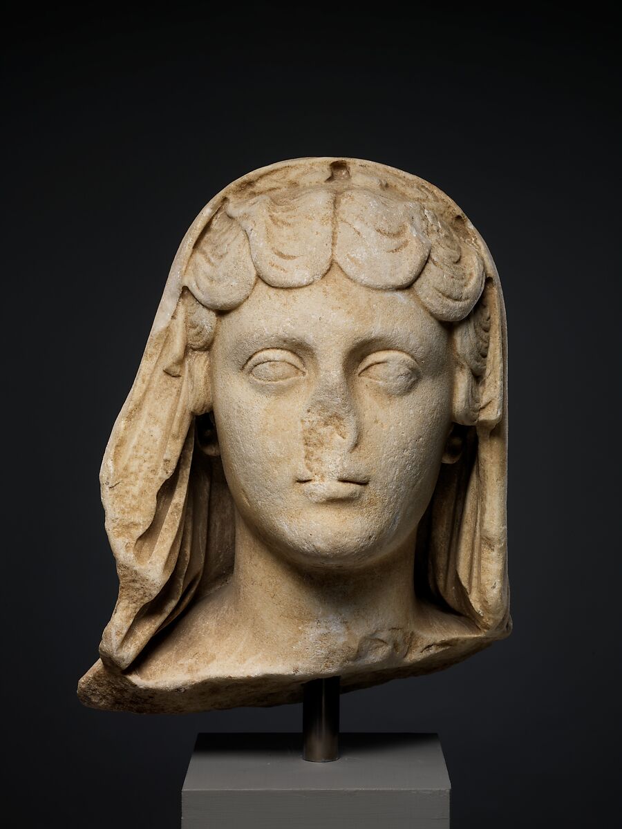 Marble portrait of the Empress Faustina the Younger, wife of the emperor Marcus Aurelius, Marble, Roman
