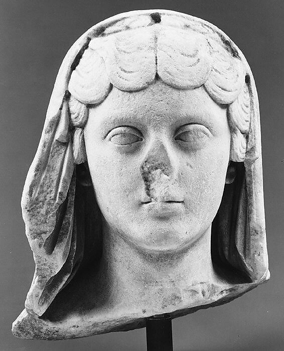Marble portrait of the Empress Faustina the Younger, wife of the emperor Marcus Aurelius, Marble, Roman
