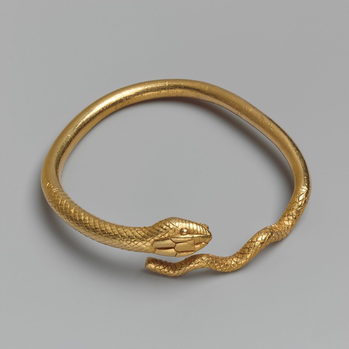 Gold bracelet in the form of a snake, Gold, Greek, Ptolemaic 
