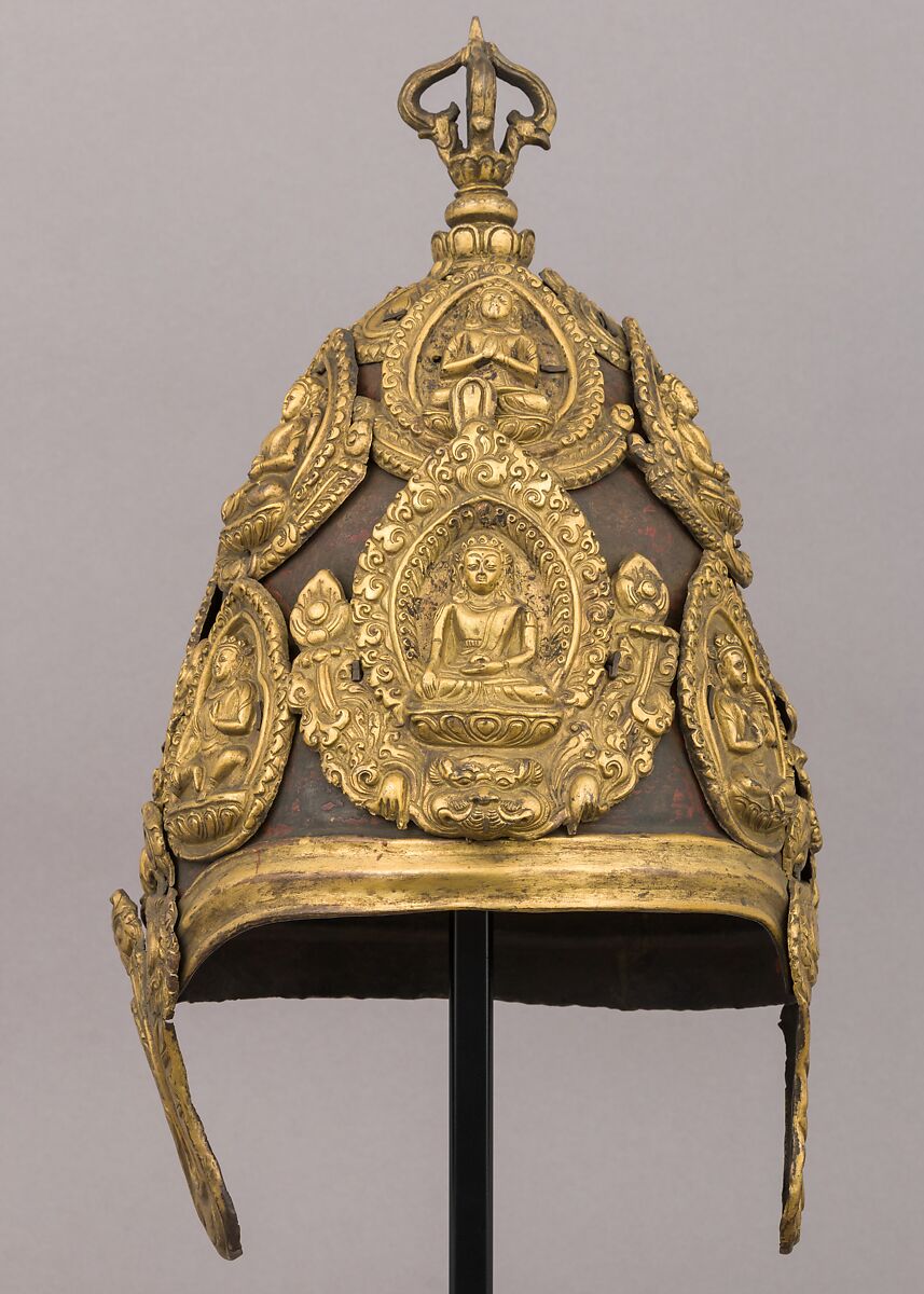 Vajracarya Priest's Crown, Copper, gold, Nepalese