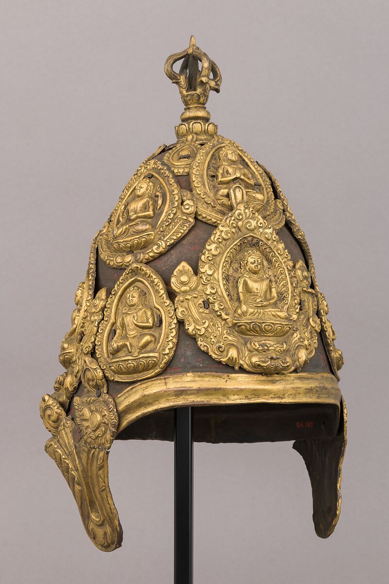 Vajracarya Priest's Crown, Copper, gold, Nepalese 