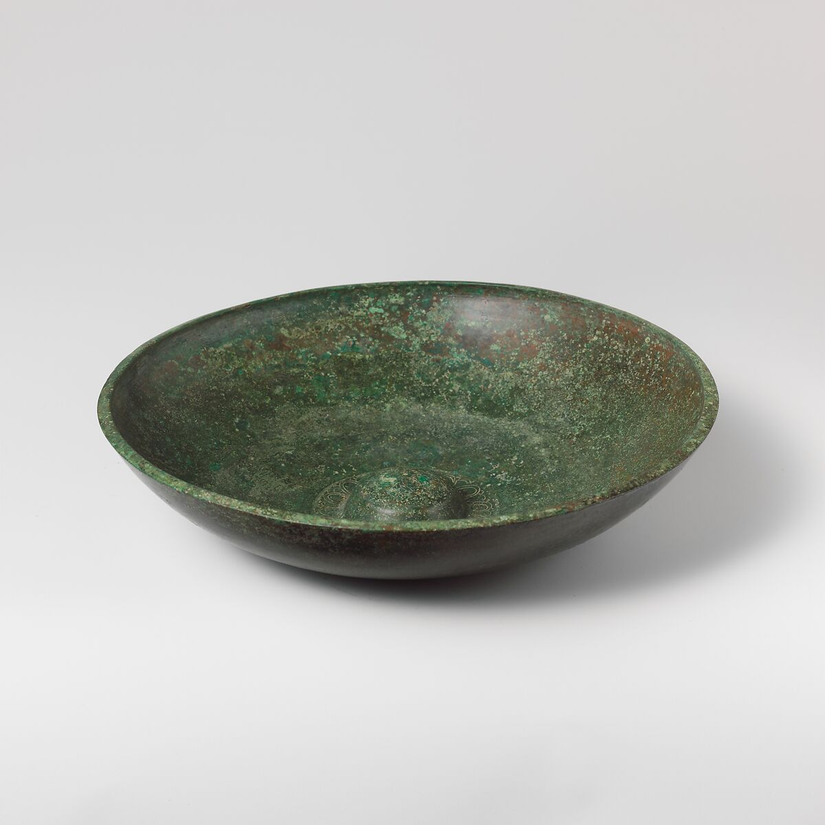 Bronze phiale (libation bowl), Bronze, Greek 