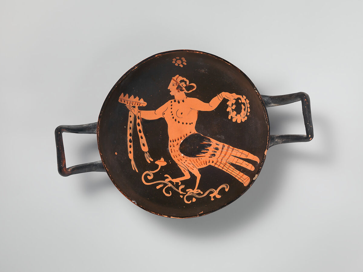 Terracotta stemless kylix (drinking cup), Asteas Workshop, Terracotta, Greek, South Italian, Paestan