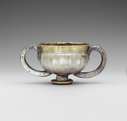 Gilded silver cup with two handles