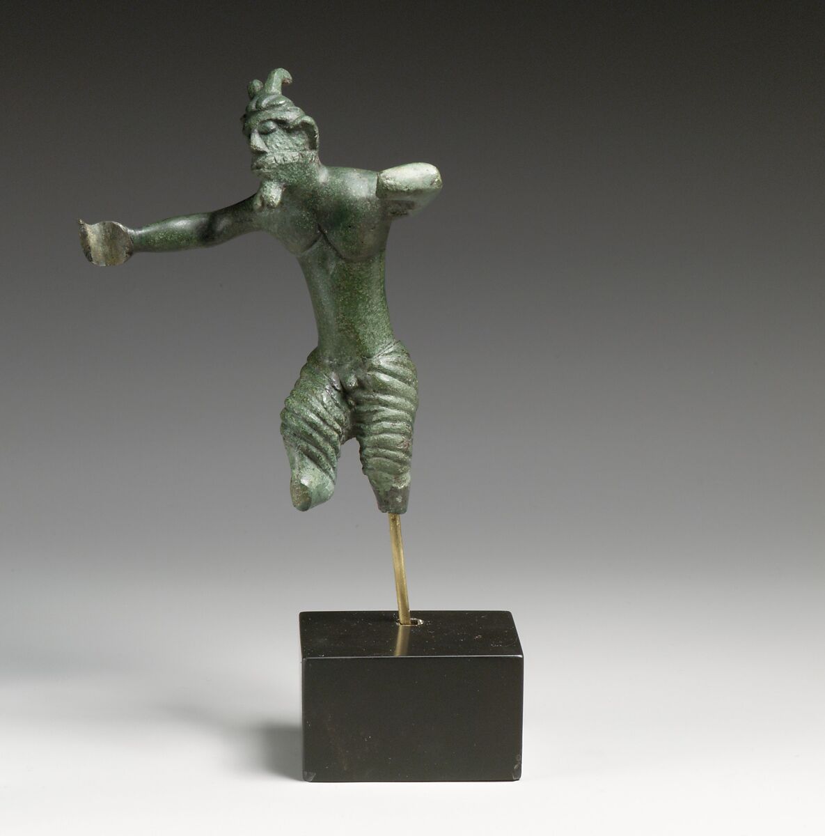 Bronze statuette of Pan, Bronze, Greek, Peloponnesian 