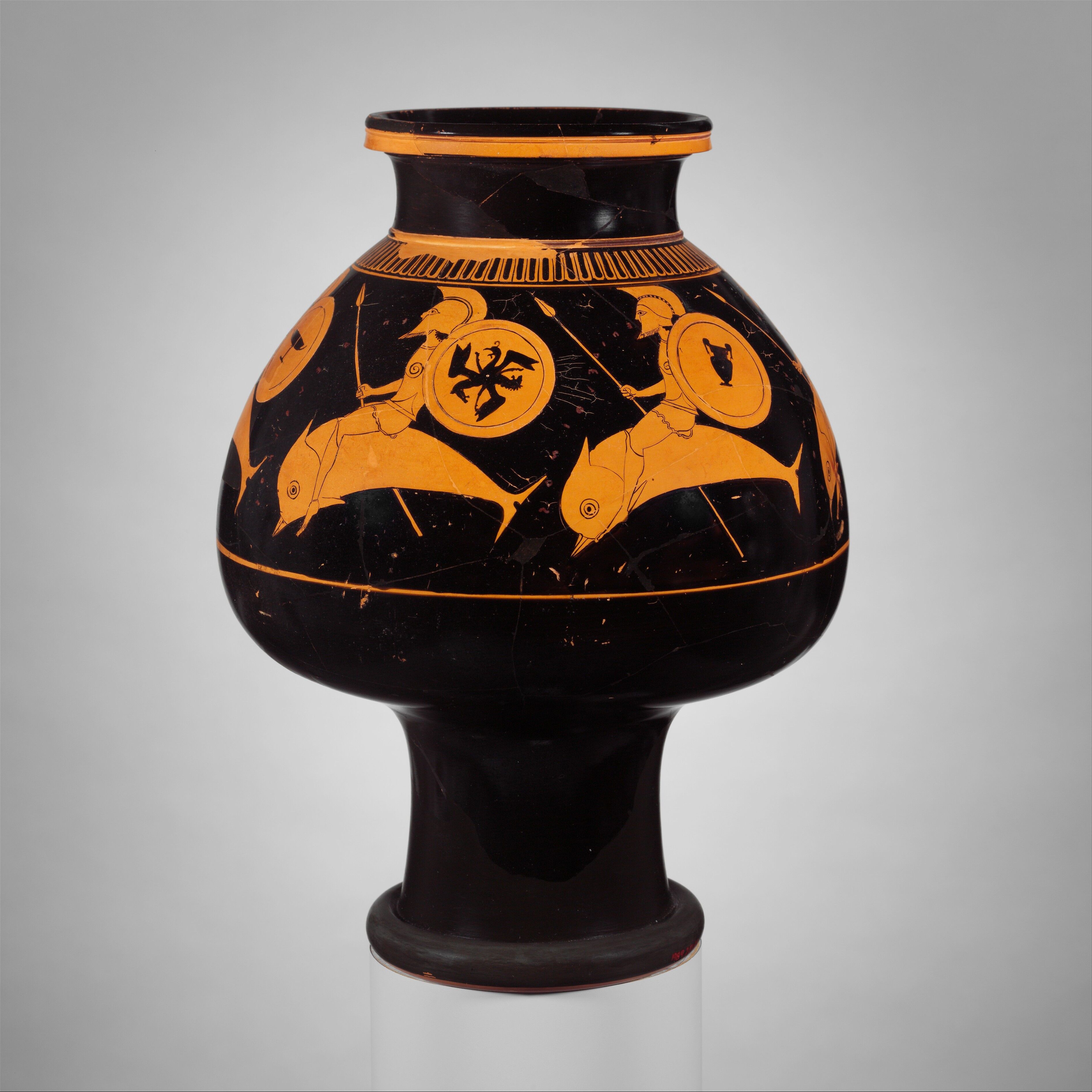 Attributed to Oltos - Terracotta psykter (vase for cooling wine