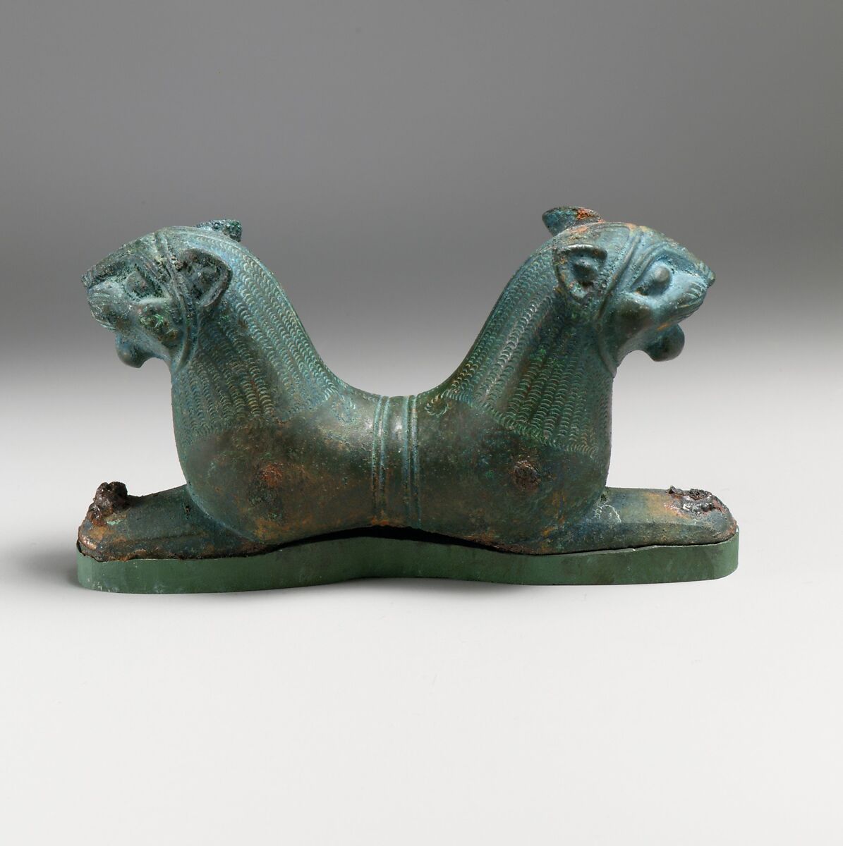 Bronze statuette of a double-headed lion, Bronze, Etruscan 