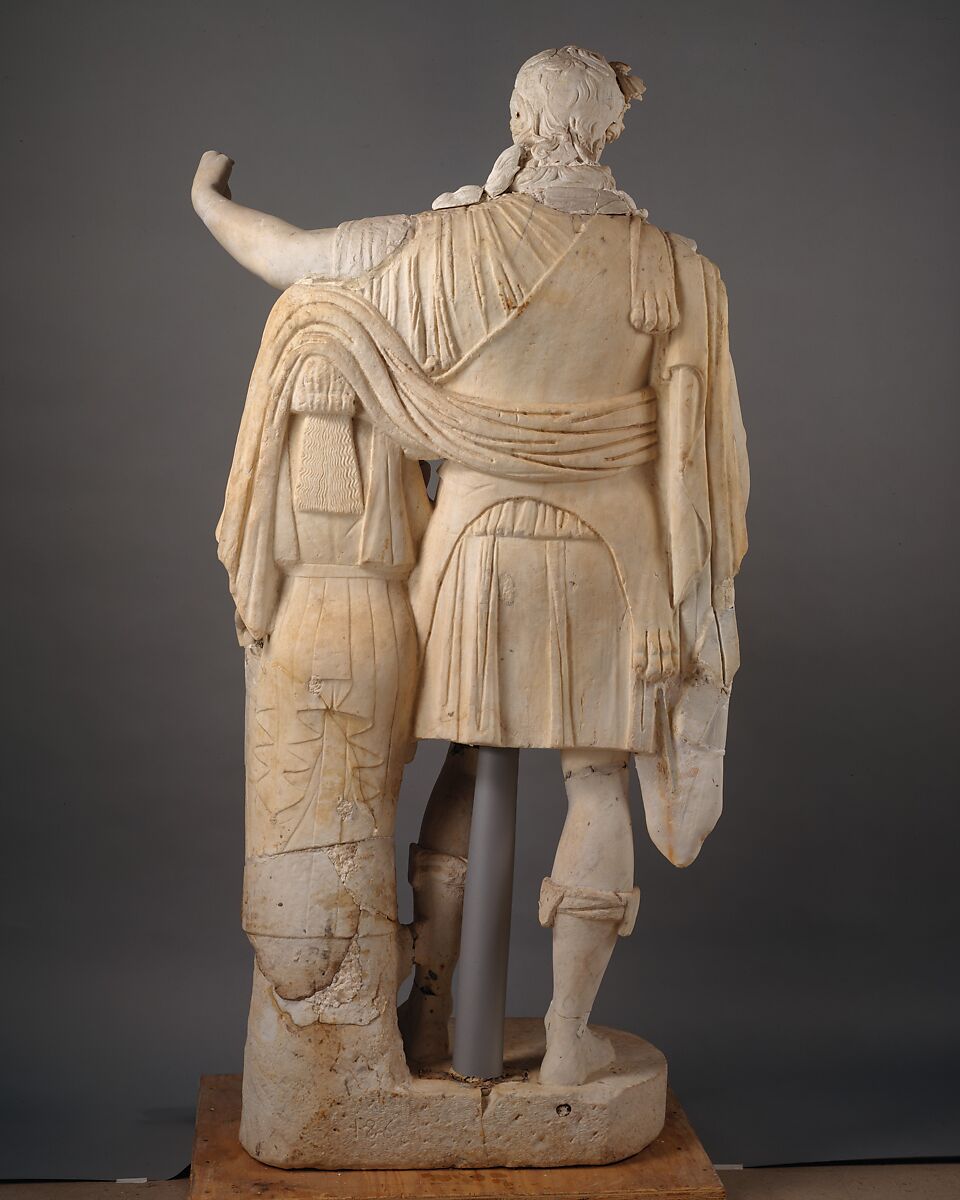 Statue of Dionysos leaning on a female figure ("Hope Dionysos"), Restored by Pacetti, Vincenzo, Marble, Roman