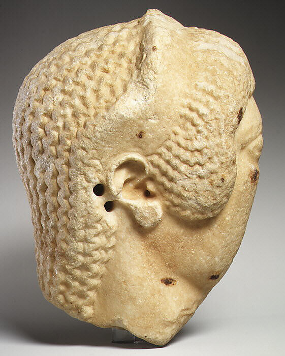 Marble head of a woman, Marble, Greek, probably Cycladic or northern Ionian