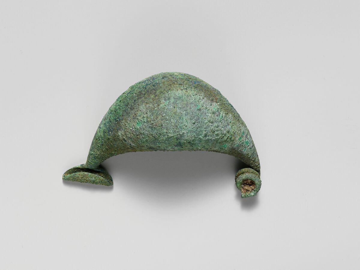 Bronze sanguisuga-type fibula (safety pin), Bronze, Italic 