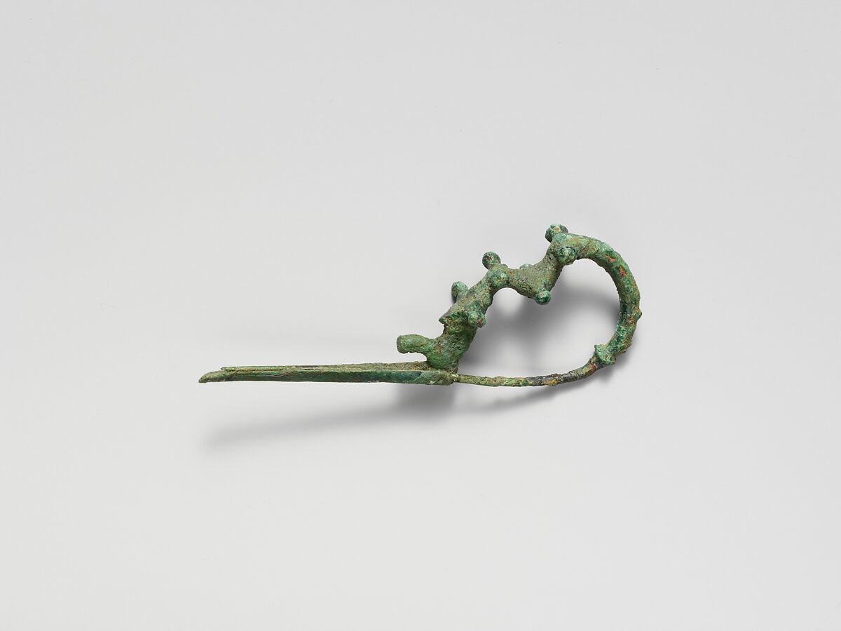 Bronze dragon-type fibula (safety pin), Bronze, Villanovan 