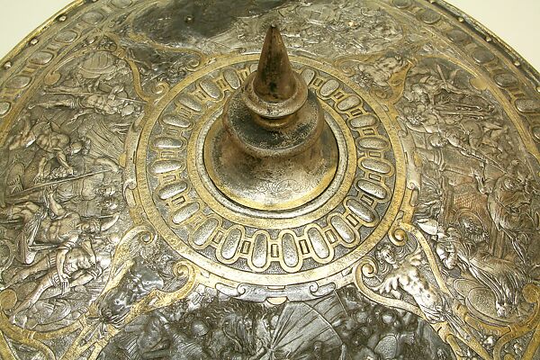 Electrotype Reproduction of a 16th Century Italian Shield, Elkington &amp; Co. (British, Birmingham, 1829–1963), Copper, gold, silver, British, Birmingham