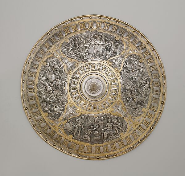 Electrotype Reproduction of a 16th Century Italian Shield, Elkington &amp; Co. (British, Birmingham, 1829–1963), Copper, gold, silver, British, Birmingham 