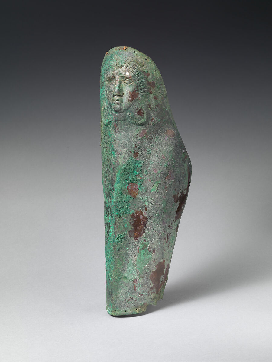 Bronze greave (shin guard), Bronze, Greek, South Italian