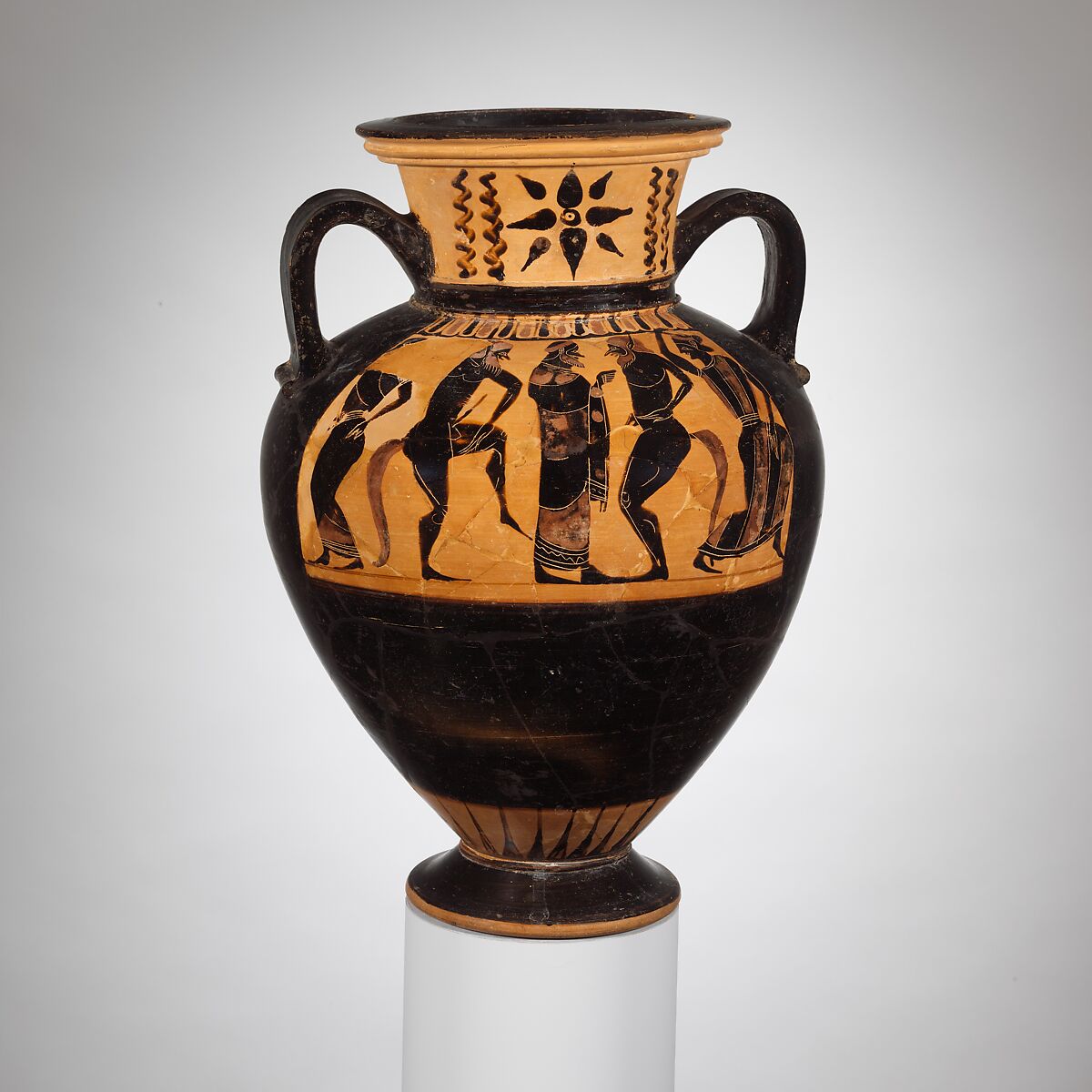 Terracotta neck-amphora (storage jar) | Greek, Attic | Archaic | The ...