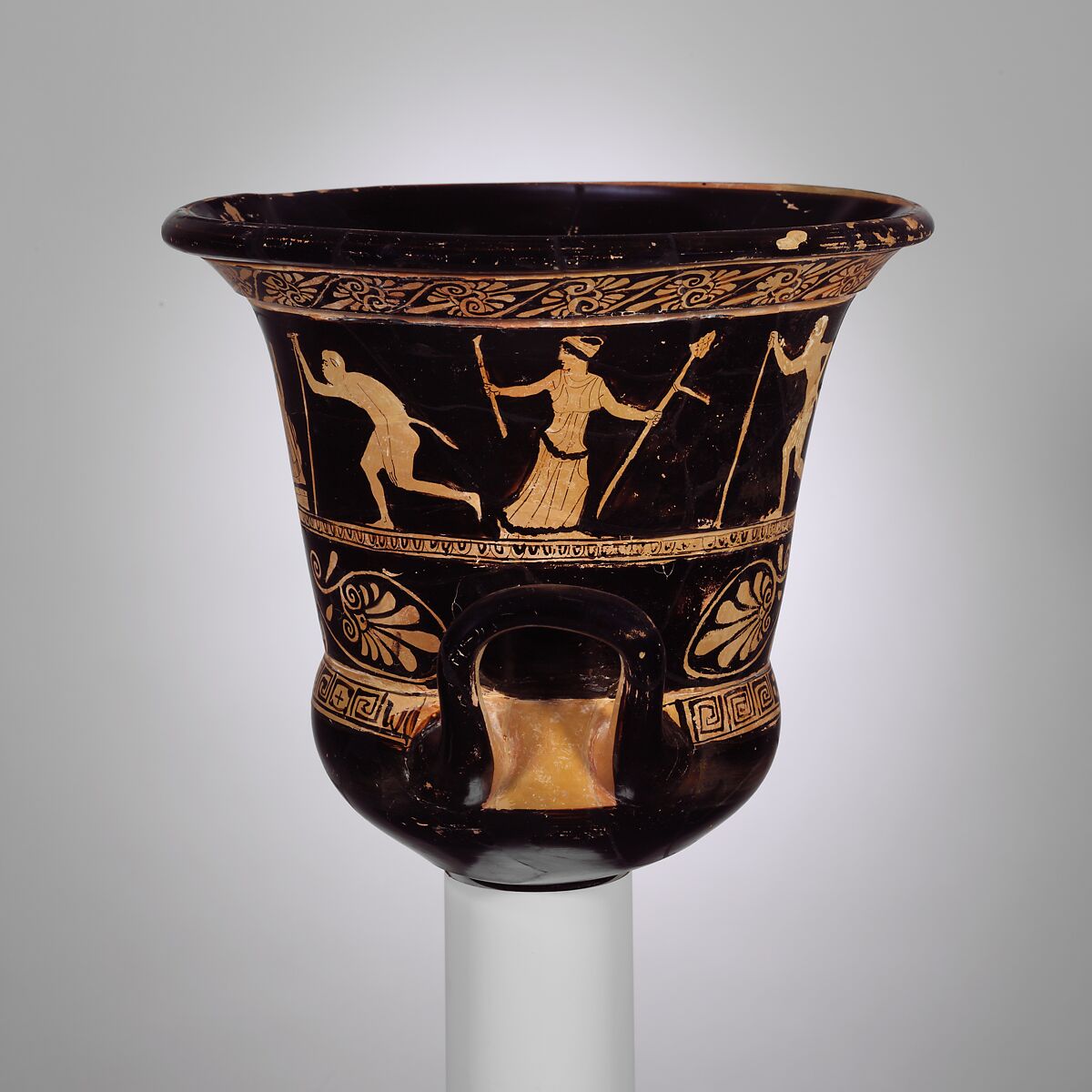 Terracotta calyx-krater (bowl for mixing wine and water), Terracotta, Greek, Attic