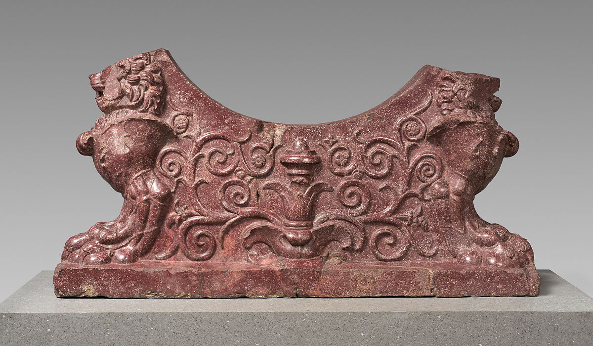 Porphyry support for a water basin, Porphyry, Roman 