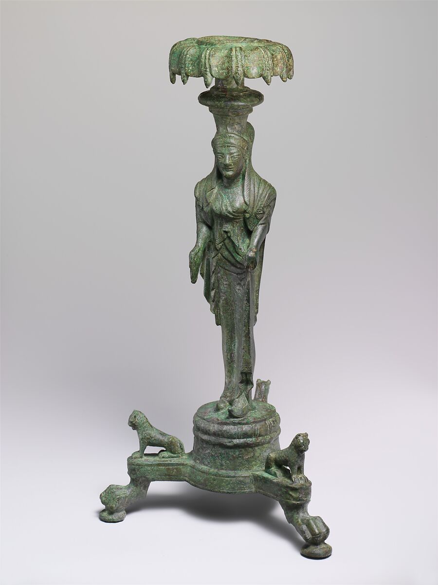 Bronze thymiaterion (incense burner), Bronze, Etruscan 