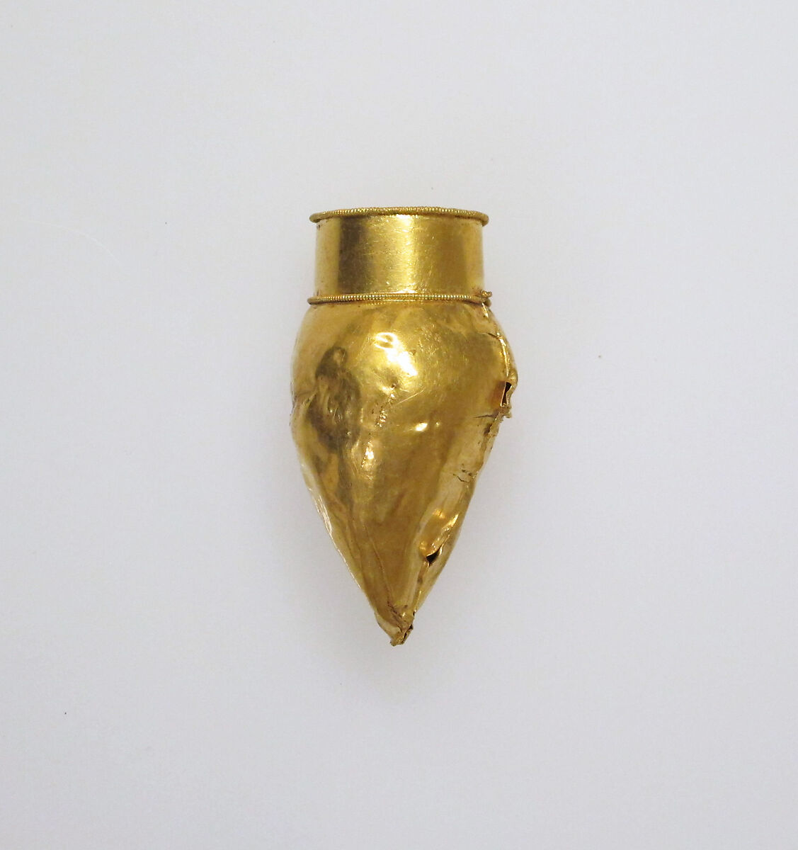 Rattle in the form of an alabastron, Gold foil, Greek 