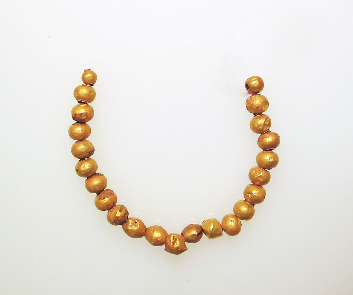 Beads, 23, Gold foil, Greek or Etruscan