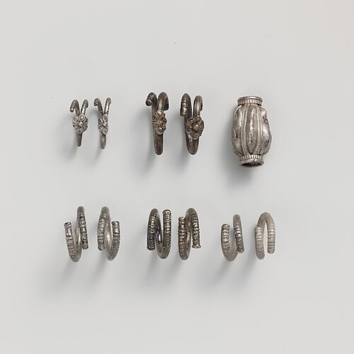 Silver gilt spirals and bead
