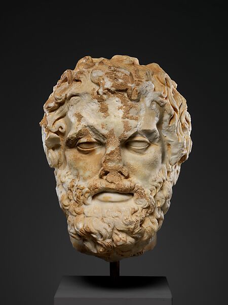 Marble head of a bearded man, Marble, Roman