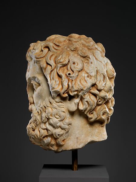 Marble head of a bearded man, Marble, Roman