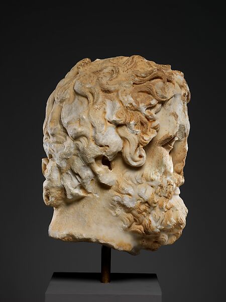 Marble head of a bearded man, Marble, Roman