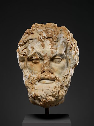Marble head of a bearded man