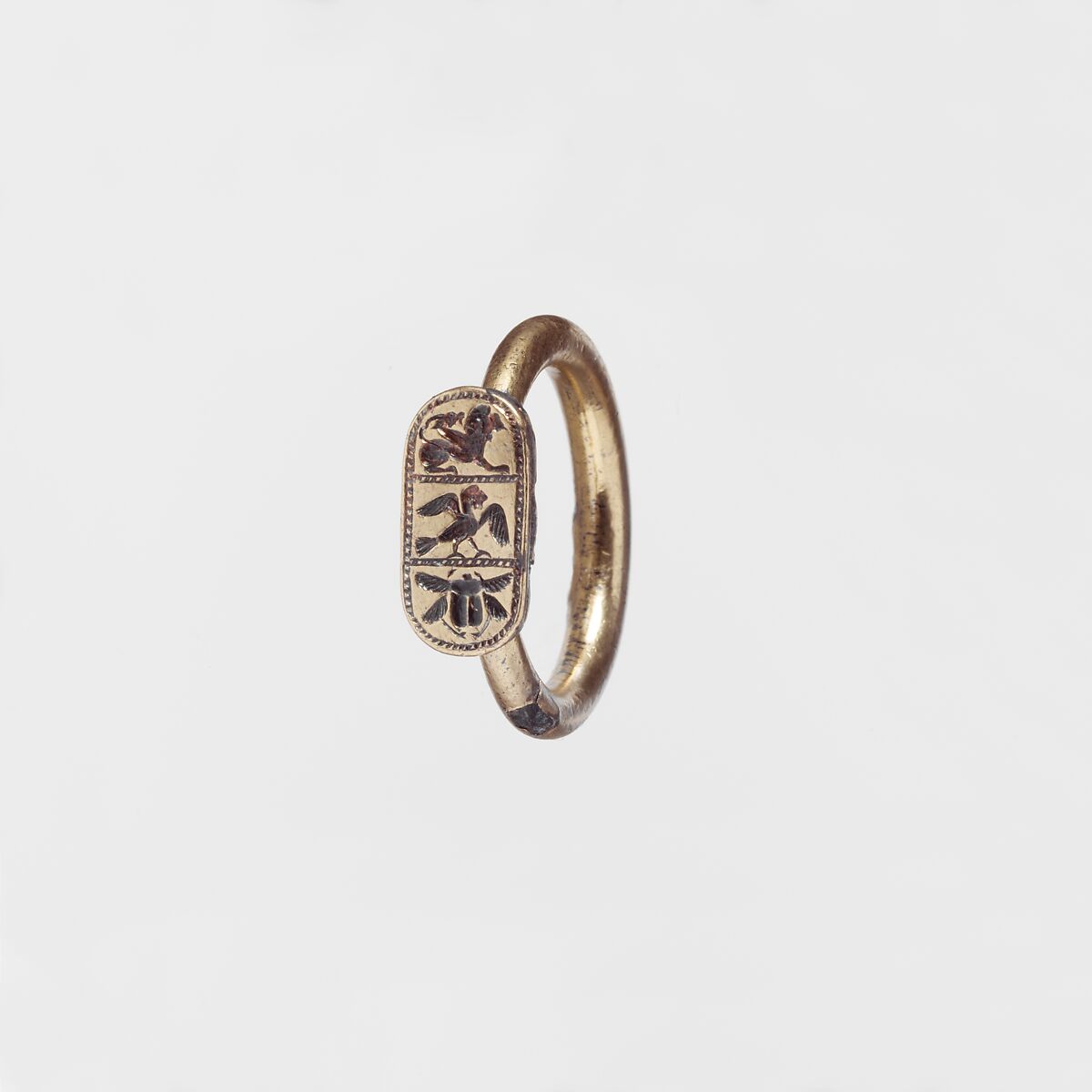 Silver gilt ring, Gold, silver, Etruscan 