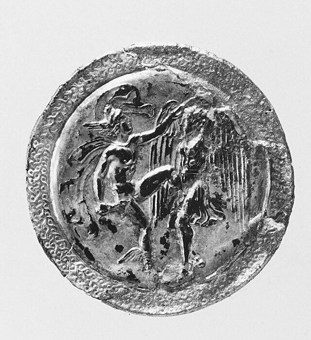 Two silver roundels, Silver, Greek