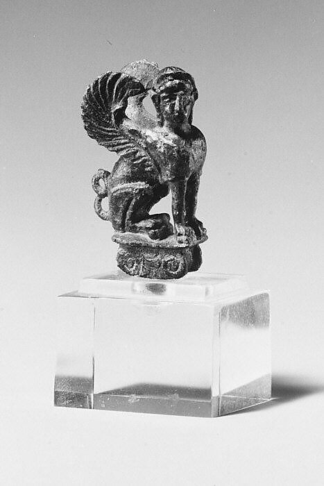 Bronze statuette of a sphinx, Bronze, Greek