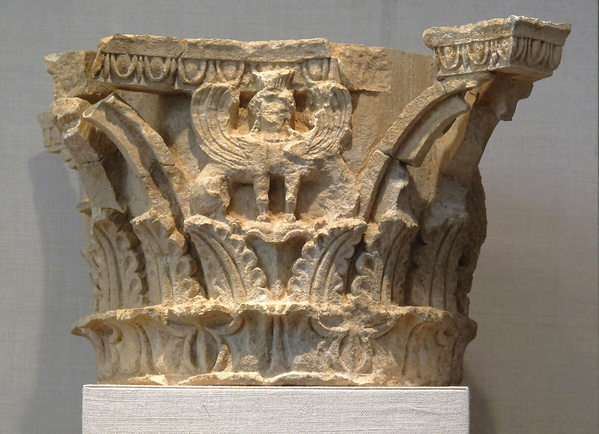 Corinthian column capital, Limestone, Greek, South Italian, Tarentine 