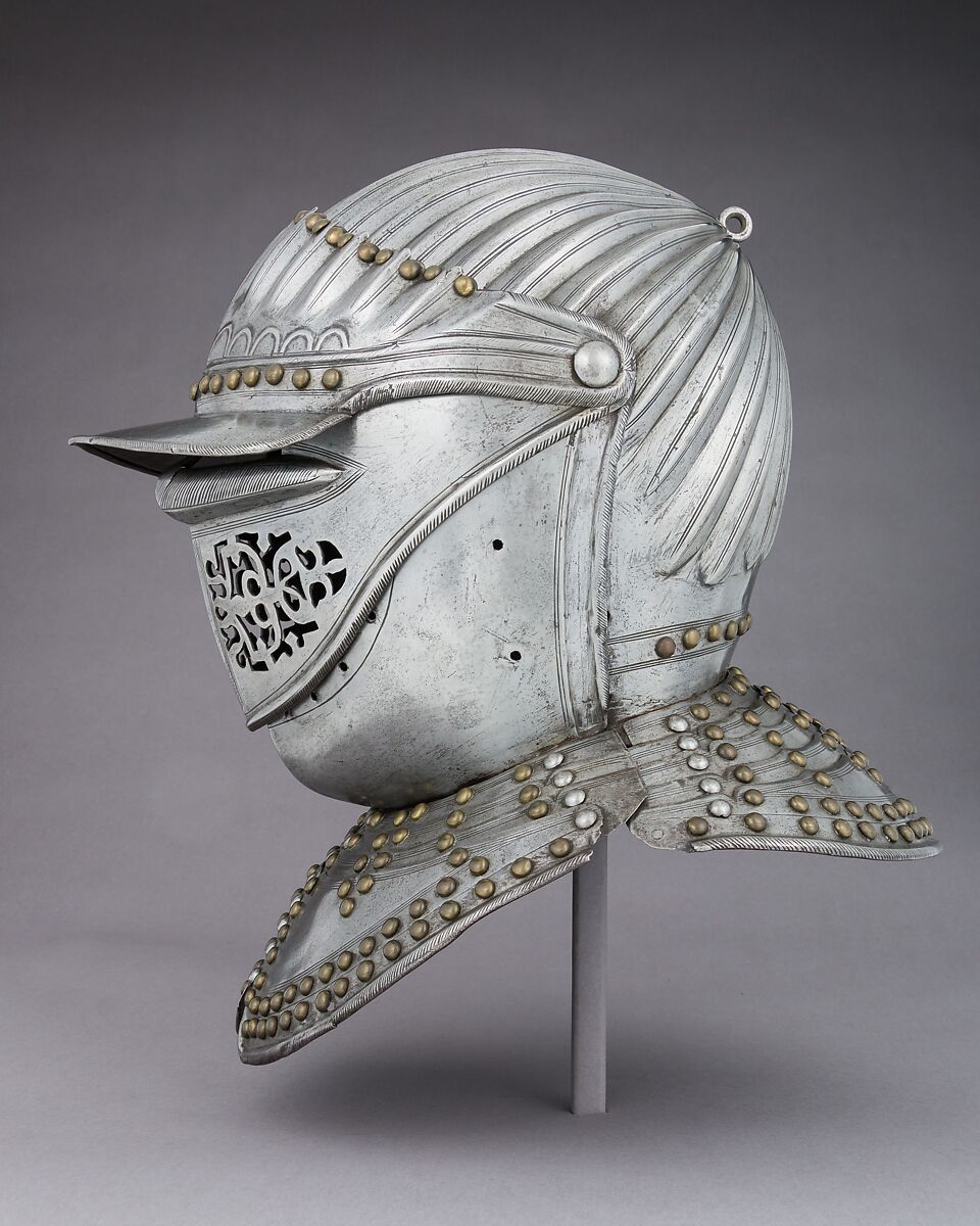 Close Hemet for a Cuirassier, Steel, copper alloy, probably Flemish