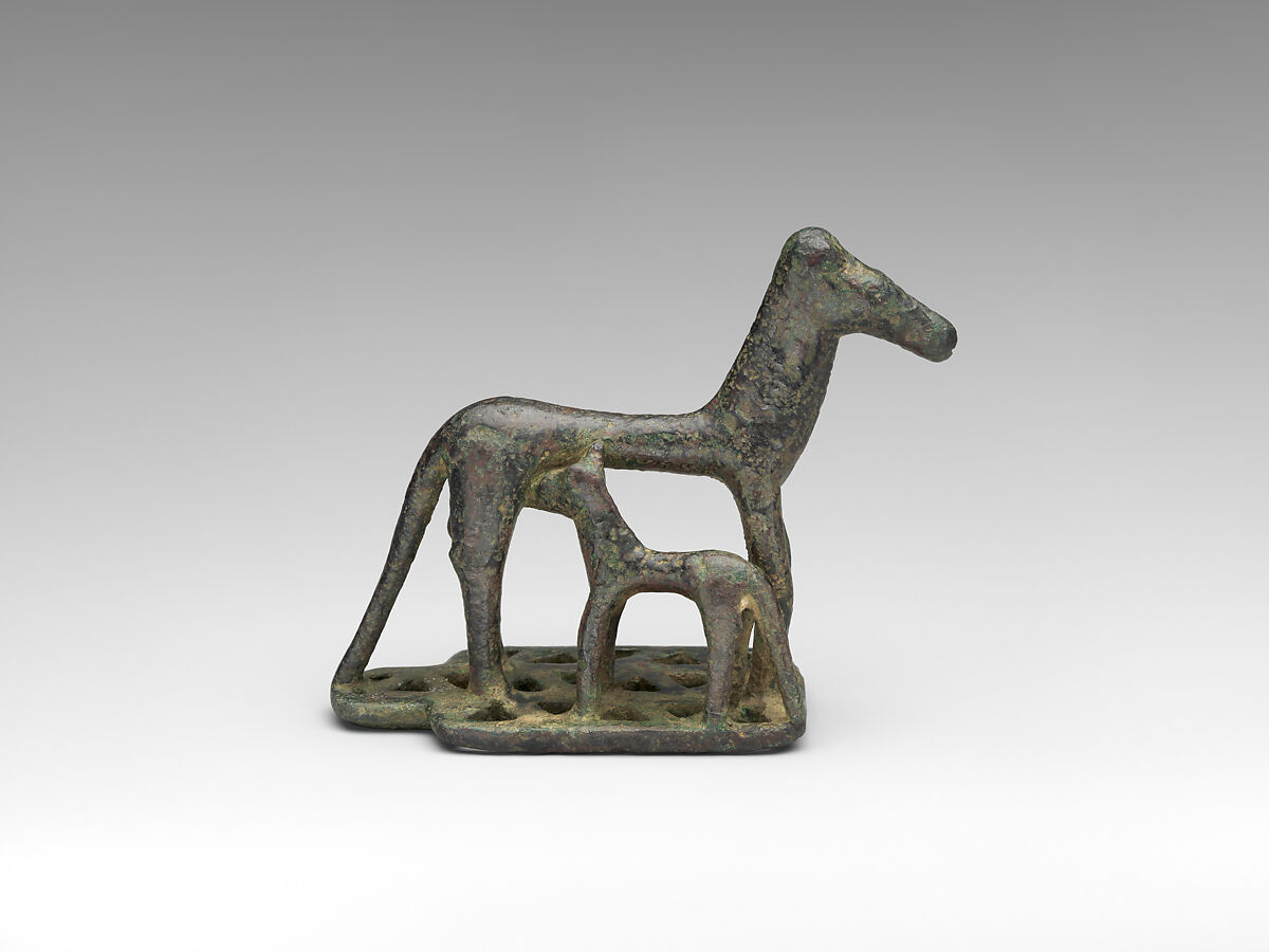 Bronze mare and foal, Bronze, Greek