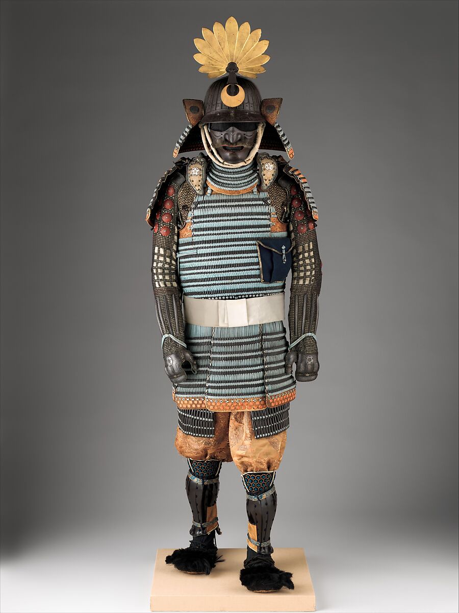 Armor (Gusoku), Iron, lacquer, silk, textile, copper, silver, leather, bear fur, Japanese 