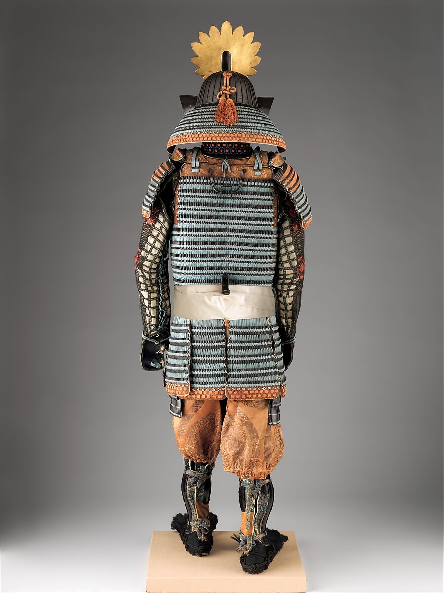 Armor (Gusoku), Iron, lacquer, silk, textile, copper, silver, leather, bear fur, Japanese