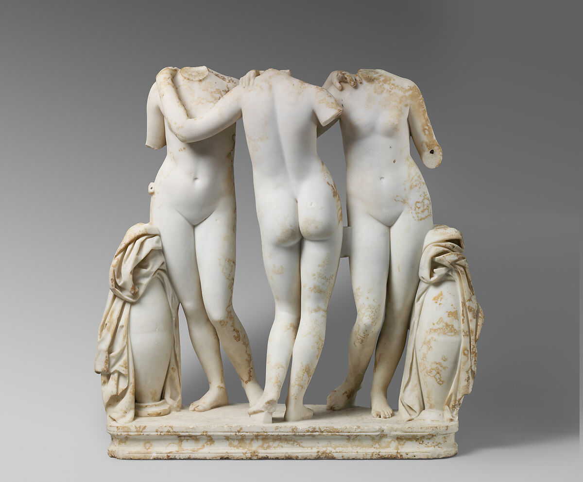 Marble Statue Group of the Three Graces, Marble, Roman 