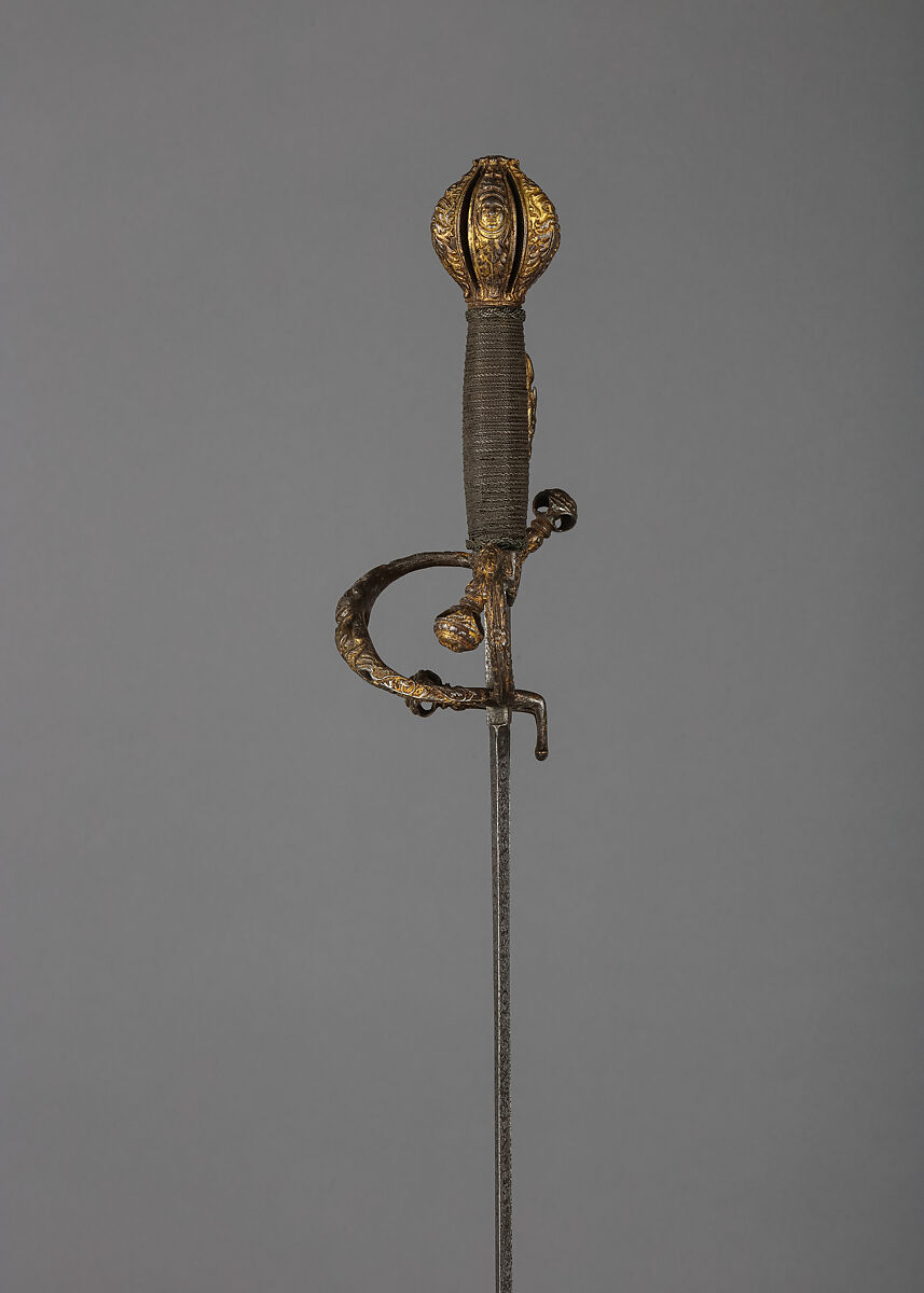 Rapier, Steel, iron, gold, wood, French
