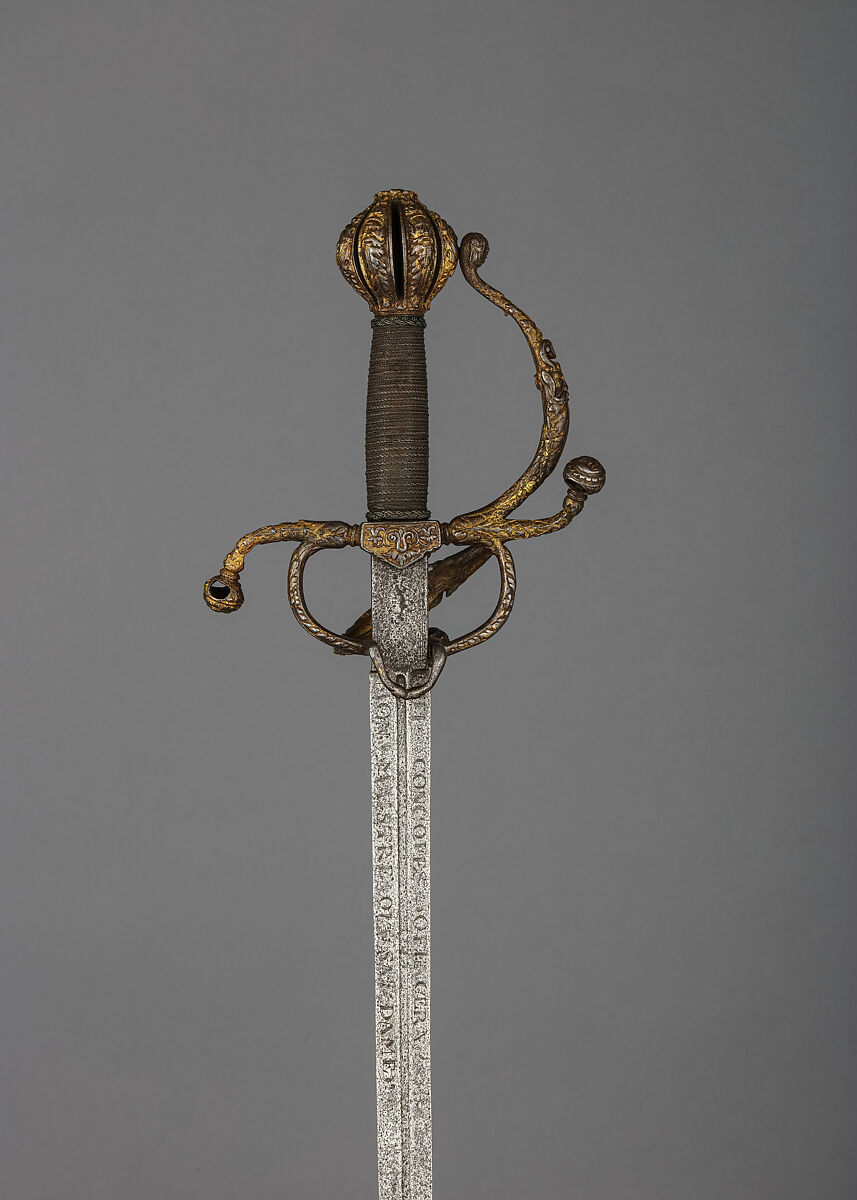 Rapier, Steel, iron, gold, wood, French