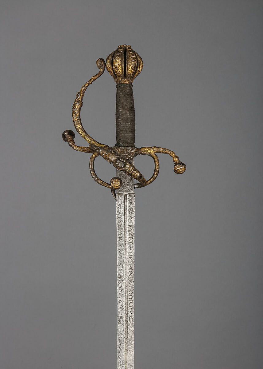 Rapier, Steel, iron, gold, wood, French 