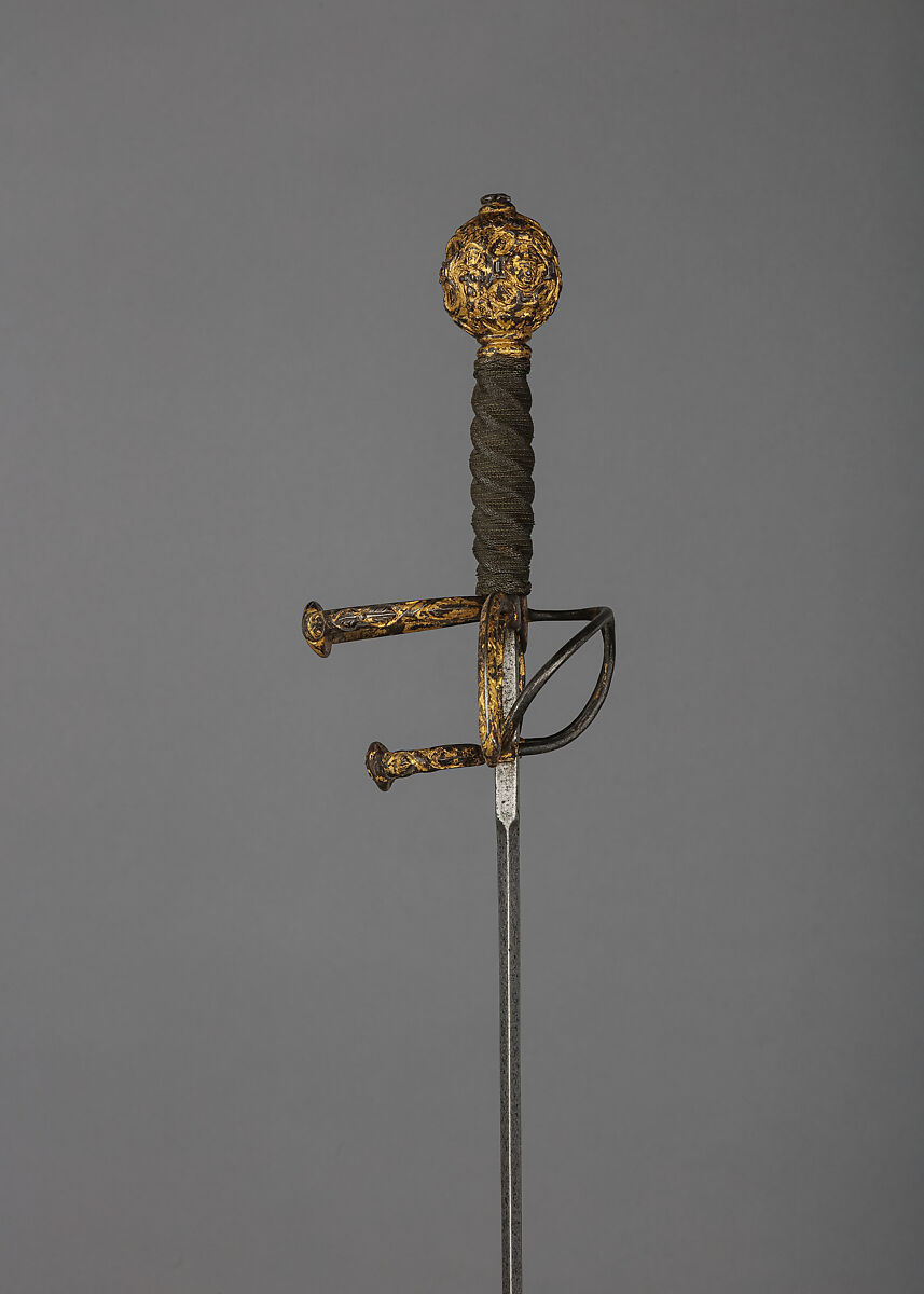 Rapier, Steel, iron, gold, wood, Italian