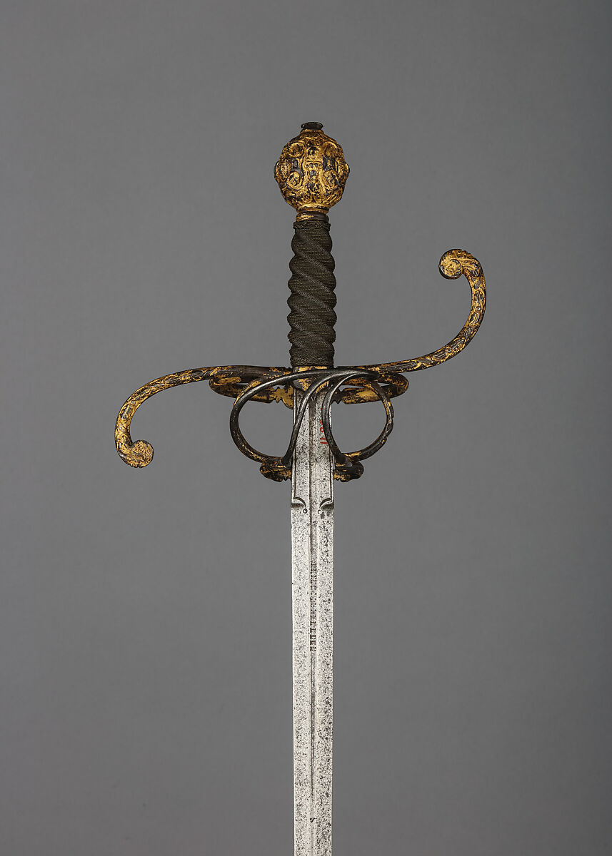 Rapier, Steel, iron, gold, wood, Italian