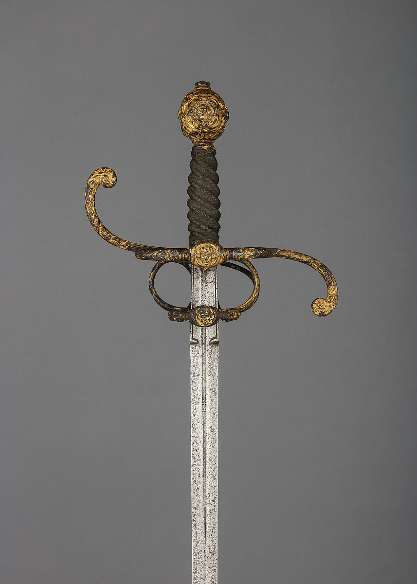 Rapier, Steel, iron, gold, wood, Italian 