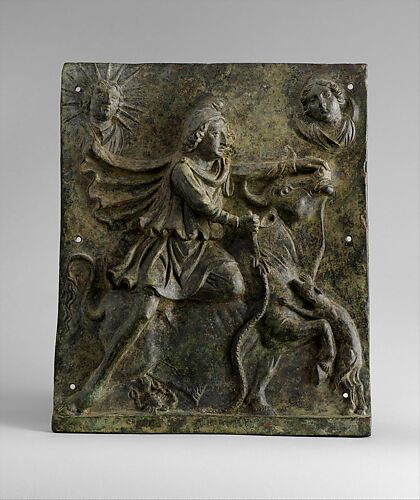 Bronze plaque of Mithras slaying the bull