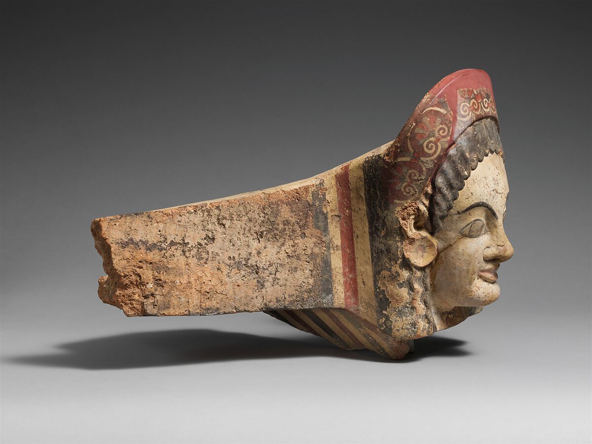 Terracotta antefix (roof tile), Terracotta, Etruscan 