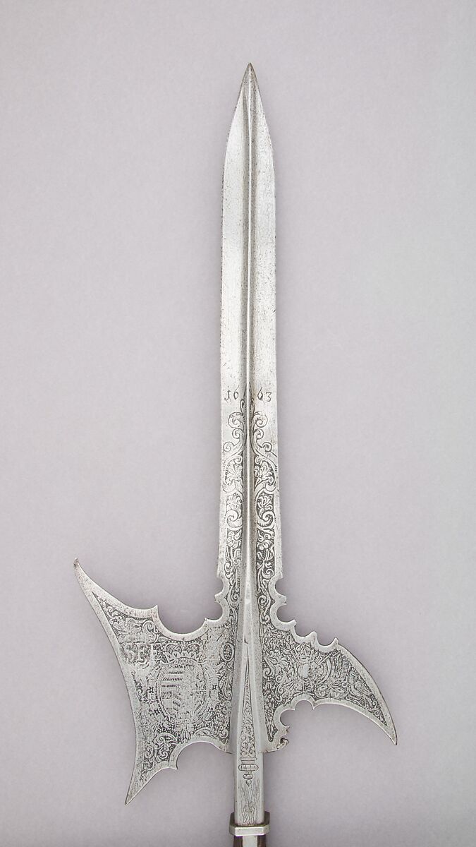 Halberd of the Bodyguard of Sigismund Francis Erzherzog zu Oesterreich (1630–1665), Steel, wood, Austrian 