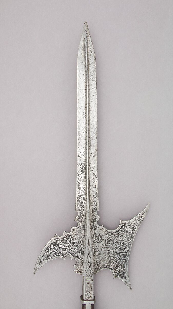 Halberd of the Bodyguard of Sigismund Francis Erzherzog zu Oesterreich (1630–1665), Steel, wood, Austrian
