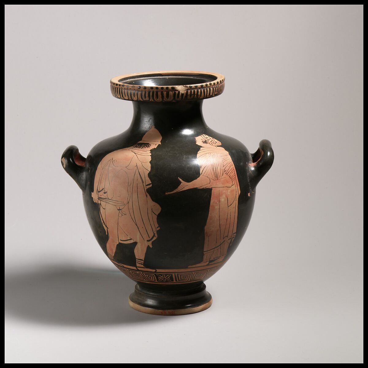 Hydria, Attributed to the Owl-Pillar Group, Terracotta, Greek, South Italian, Campanian 